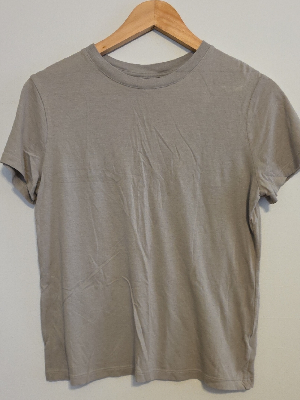 a new day Women's Crew Neck Short Sleeve Tee in Light Taupe